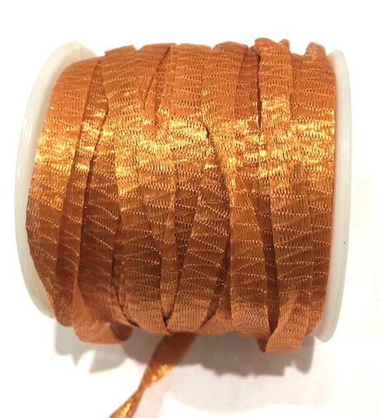 Tube Ribbon Wire Mesh, 6mm Orange 1 metre,