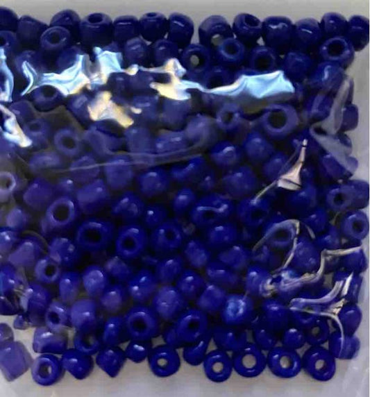 Seed Beads, Opaque Dark Blue size 6/0 (3.6mm), 25 grams