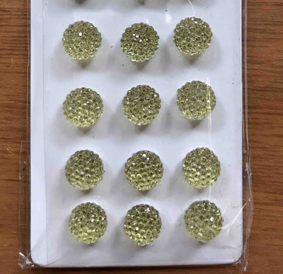 Candy Dots Crystals Self-Adhesive Faceted Gems 24pcs, Citrine