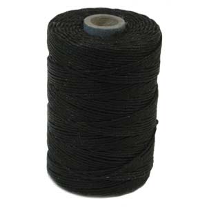 Irish Waxed Linen Black 4ply 100 yards