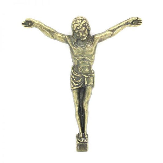 Antique Bronze Jesus Pendant, 87x77mm, 3pcs