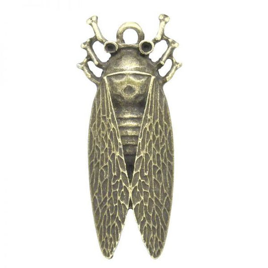 Antique Bronze Cicada Charm Pendants 37x16mm, 20pcs