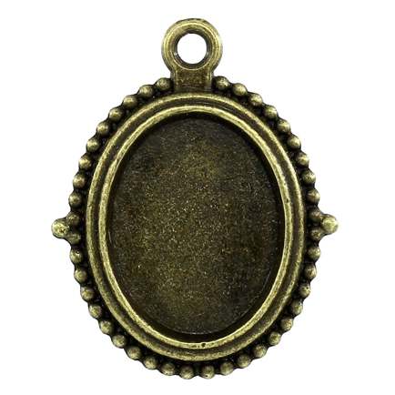 Antique Bronze Frame Settings 23x18mm, 50 pcs