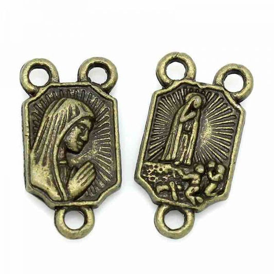Antique Bronze, Virgin Mary Connector, 16mm x 8mm, 50pcs