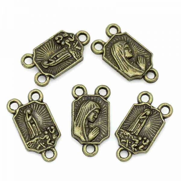 Antique Bronze, Virgin Mary Connector, 16mm x 8mm, 50pcs