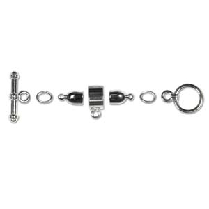 Kumihimo Findings 4mm Bullet, Silver Plate, 1 set