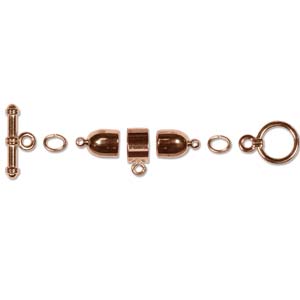 Kumihimo Findings 6mm Bullet, Copper Plate, 1 set