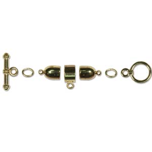 Kumihimo Findings 4mm Bullet, Gold Plate, 1 set
