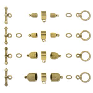 Kumihimo Findings Assorted Sizes Antique Brass Plate,