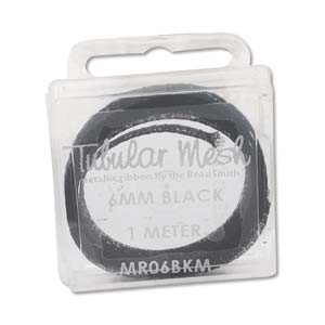 Tube Ribbon Wire Mesh, 6mm Black, 1 metre,