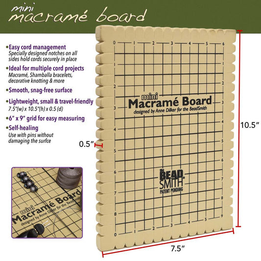 Macrame Board Mini 7.5 x 10.5 inches - Beadsmith - BEADS ON KELLY STREET