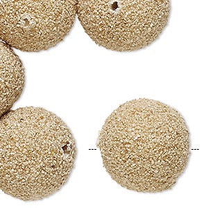 Acrylic Beads, vintage German acrylic, tan, 20.5mm textured round. 24 pcs