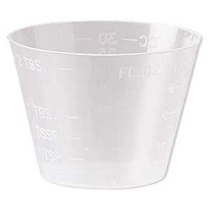 Measuring cup, plastic, transparent clear, 47x34mm. 20pcs  - great for Ice Resin