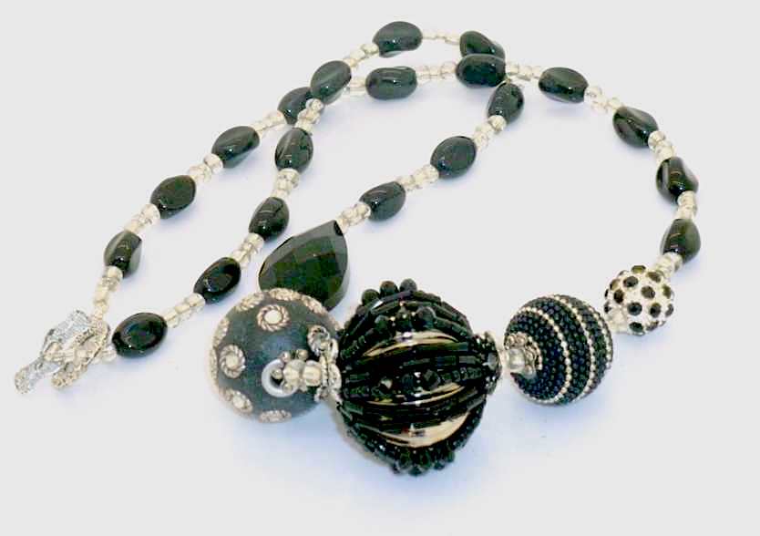 Chunky Handmade Beaded Necklace, Style 18b,  54cm