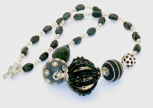 Chunky Handmade Beaded Necklace, Style 18b,  54cm