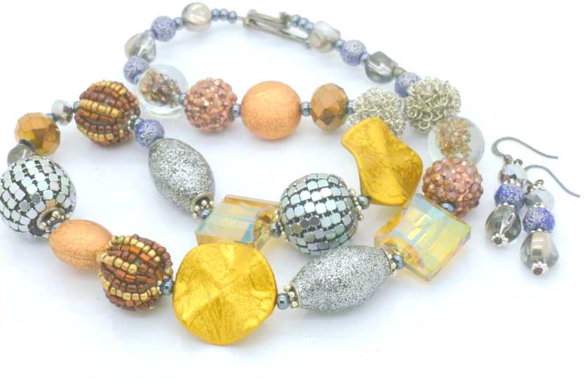 Mineral Magic Beaded Necklace 54cm plus Earrings