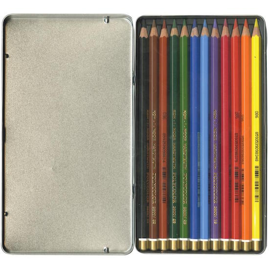 Mondeluz Aquarell Watercolor Pencils 12/Pkg - for Adult Colouring