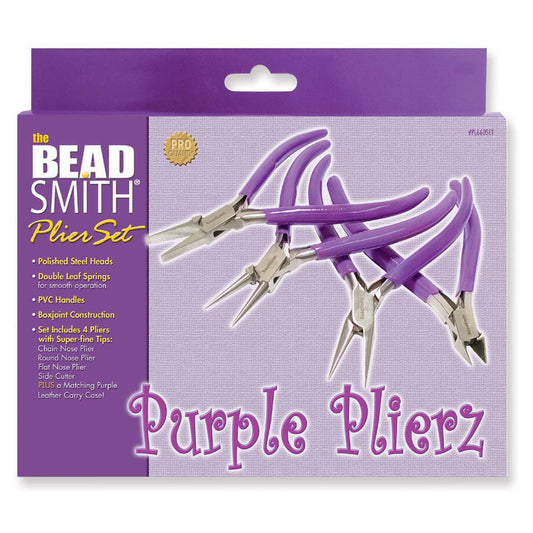 Beadsmith Super Slim Purple Plier Set, 4 pc