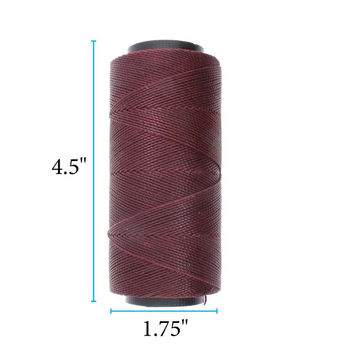 Knot it Waxed Poly Cord 2ply (1mm) - Burgundy 144 metres