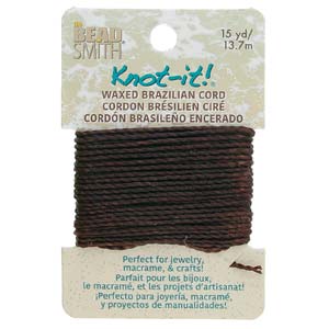 Knot it Waxed Poly Cord 2ply (1mm) - Chocolate 13.7 metres