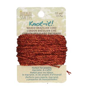 Knot it Waxed Poly Cord 2ply (1mm) - Metallic Copper 15 yards