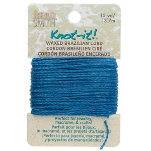 Knot it Waxed Poly Cord 2ply (1mm) - Deep Ocean 13.7 metres