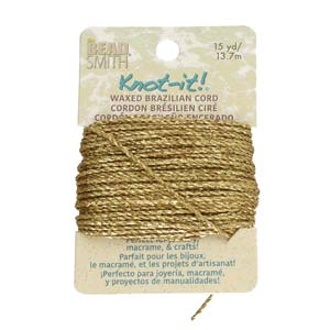 Knot it Waxed Poly Cord 2ply (1mm) - Metallic Gold 15 yards