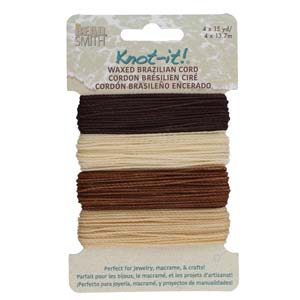 Knot it Waxed Poly Cord 2ply (1mm) - Java Vibes 4 x 13.7 metres