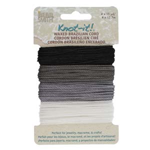Knot it Waxed Poly Cord 2ply (1mm) - Day and Night  4 x 13.7 metres
