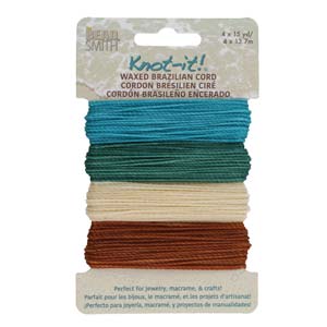 Knot it Waxed Poly Cord 2ply (1mm) - Beach N Sea  4 x 13.7 metres