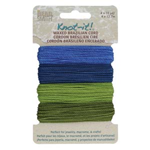 Knot it Waxed Poly Cord 2ply (1mm) - Hang Loose  4 x 13.7 metres