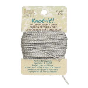 Knot it Waxed Poly Cord 2ply (1mm) - Metallic Silver 15 yards