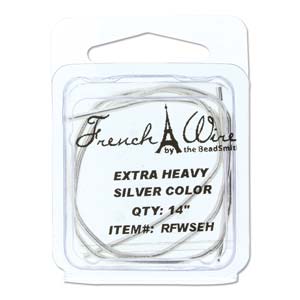 French wire, silver-plated brass, 1.8mm, extra heavy, 14 inches