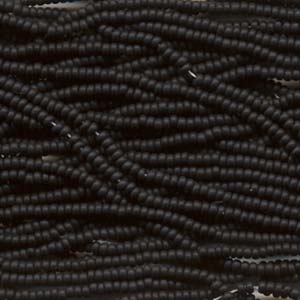 Czech Seed Beads 6/0 Jet Matt. 6 strands