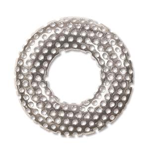 Silver Plate Mesh Disc Part 38mm Donut, 3 pieces