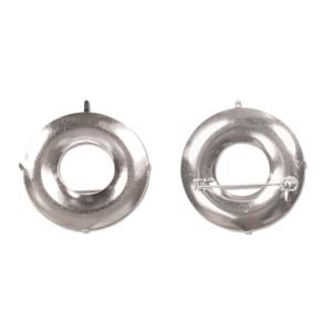 Silver Plate Disc Part 38mm Donut Pin Brooch Back, 3 pieces