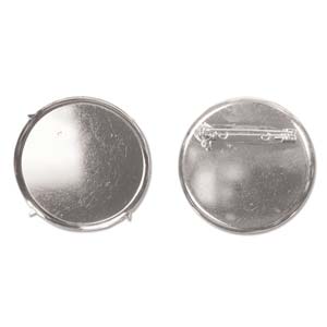 Silver Plate Disc Part 40mm Disc Pin Brooch Back, 3 pcs