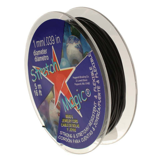 Stretch Magic, Black, 1mm, 5metres  "Best Seller"
