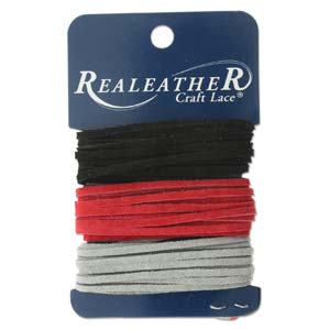 Sof-Suede Lace - Combo, Black, Red, Grey, 3 x 8ft