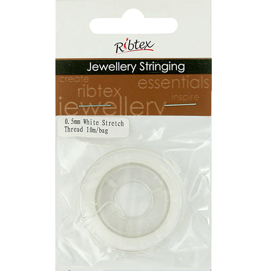 Stretch String Thread White, 0.5mm, 10 metres