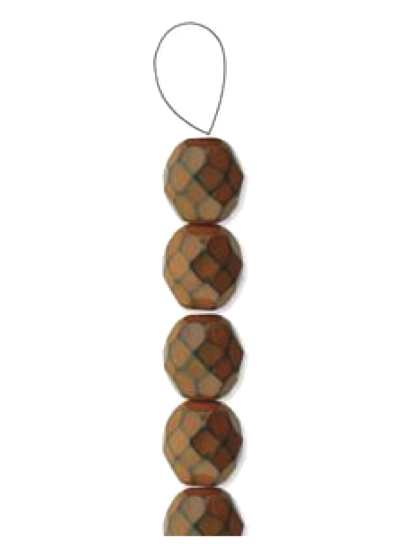 Czech Fire Polish Snake Amber, 6mm, 25bd strand
