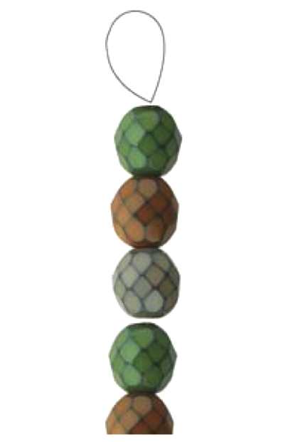 Czech Fire Polish Snake Earthy Mix 10mm, 15bd strand