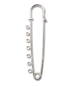 Antique Silver Scarf Pins, 7 loops 6pcs