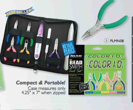 The Beadsmith mini 8 piece color id plier set