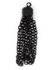 Black Nickel Tassel, 60 x 10mm, 4pcs - Pendant