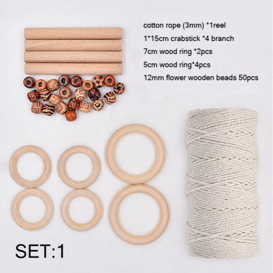 Macrame Kit, Rings, Beads, Cord,