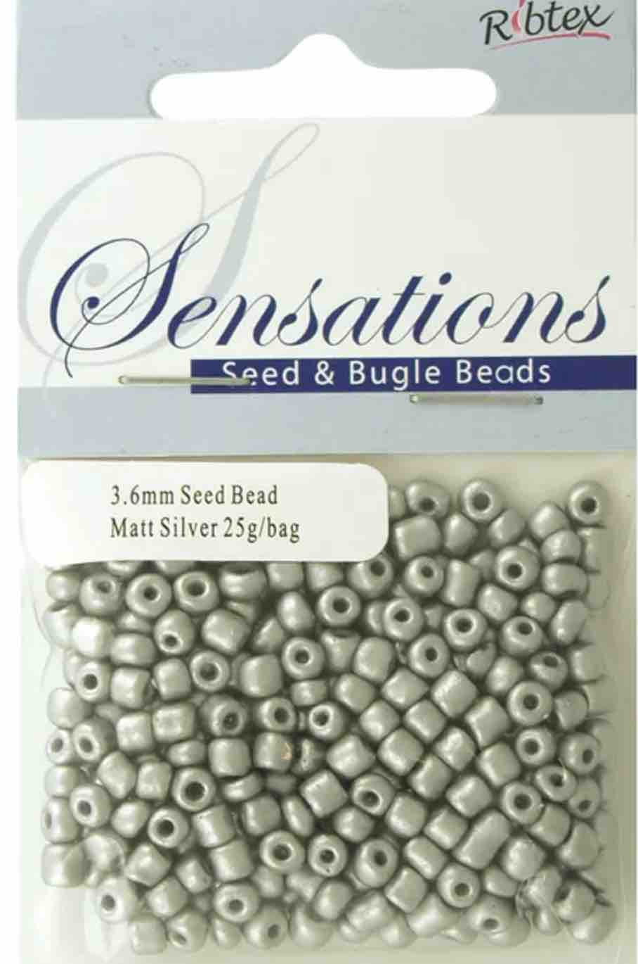 Seed Beads, Silver Matte size 6/0 (3.6mm), 25 grams