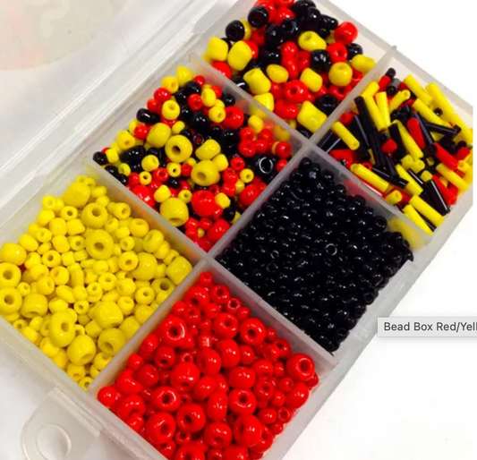 Bead Box Mix, Red Black Yellow, 60 grams