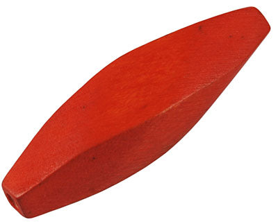 Wooden Beads, Oval Twist, 55x14mm, Burnt Orange, 10pcs