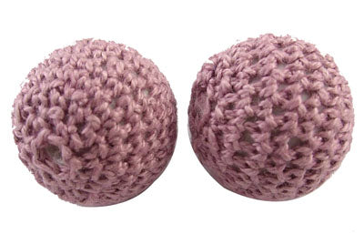 Cotton Crocheted Cover Beads, 22mm, Mushroom, 5 pcs